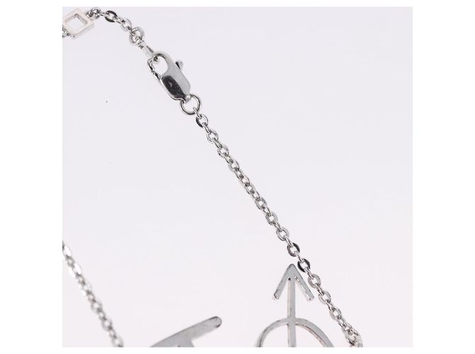 Bracciale Christian Dior Heart Arrow Metal Silver Auth am12479M Argento - vista 6