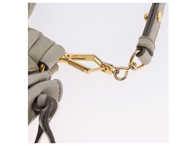 Borsa a mano Miu Miu Vitellolux 2way Beige Gold Auth 200264V D'oro - vista 19