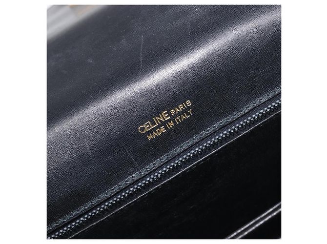 Céline CELINE Schultertasche aus Leder Schwarz Gold Auth 199214 Golden - Ansicht 18