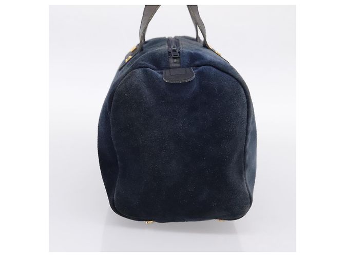 Borsa LOEWE Suede Navy Gold Auth 200957 D'oro Blu navy - vista 3