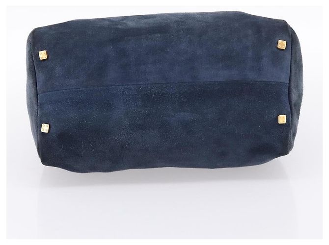 Borsa LOEWE Suede Navy Gold Auth 200957 D'oro Blu navy - vista 5