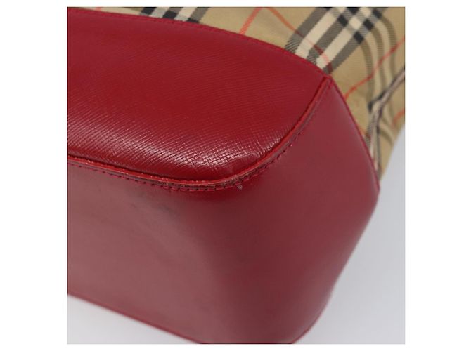 Borsa a mano BURBERRY Nova Check Canvas Beige Gold Auth 200887 D'oro - vista 15