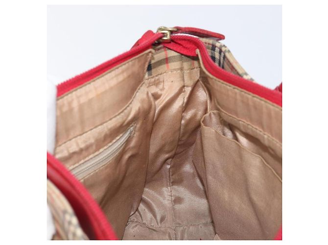 Borsa a mano BURBERRY Nova Check Canvas Beige Gold Auth 200887 D'oro - vista 18