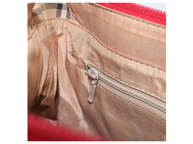 Borsa a mano BURBERRY Nova Check Canvas Beige Gold Auth 200887 D'oro - vista 20
