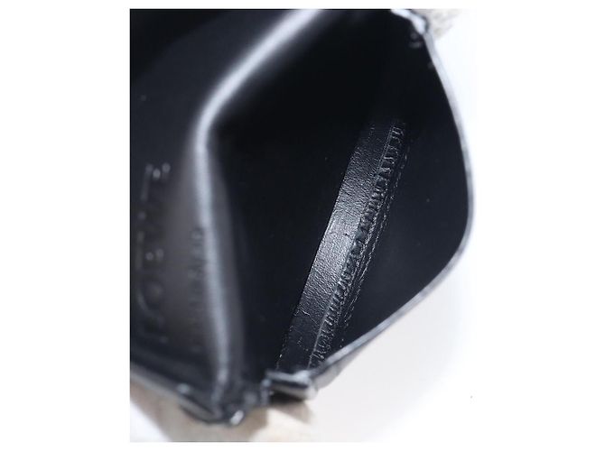 LOEWE Portamonete da collo in pelle nera Auth 198798A Nero - vista 11
