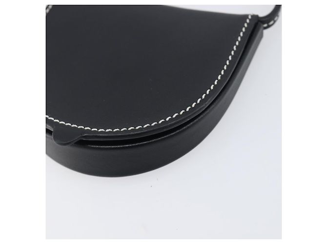 LOEWE Portamonete da collo in pelle nera Auth 198798A Nero - vista 16