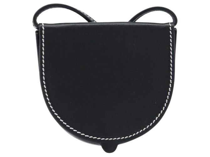 LOEWE Portamonete da collo in pelle nera Auth 198798A Nero - vista 2