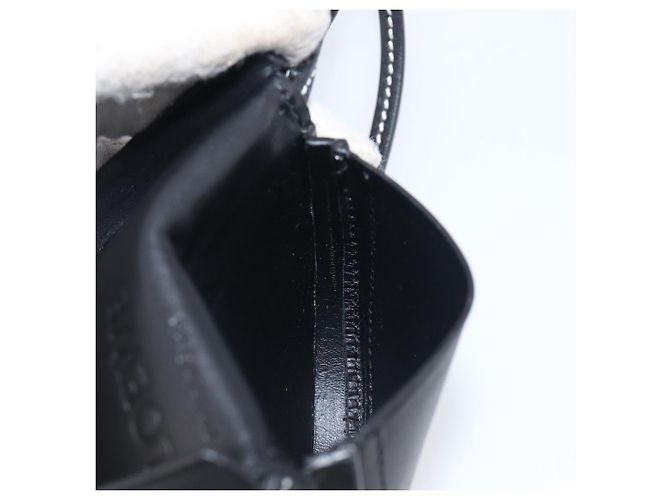 LOEWE Portamonete da collo in pelle nera Auth 198798A Nero - vista 20