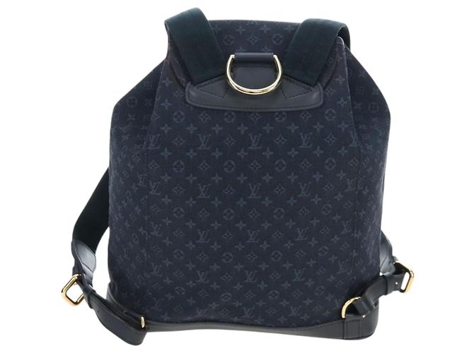 Zaino LOUIS VUITTON Monogram Mini Montsouris GM TST Blue M92455 Auth 198542V - vista 2