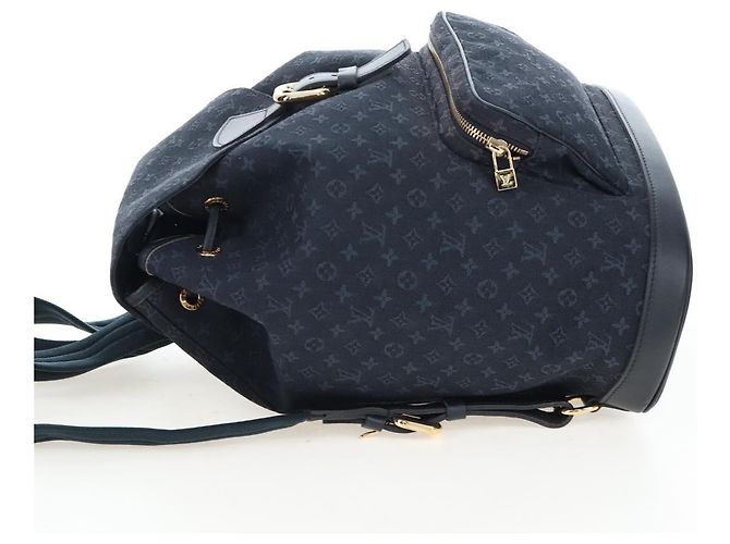 Zaino LOUIS VUITTON Monogram Mini Montsouris GM TST Blue M92455 Auth 198542V - vista 3