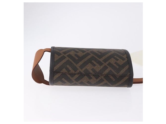 FENDI Zucca Canvas Drink Holder PVC Black Brown Auth 195995M - view 3