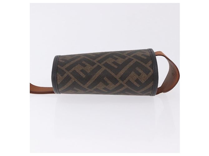 FENDI Zucca Canvas Drink Holder PVC Black Brown Auth 195995M - view 4