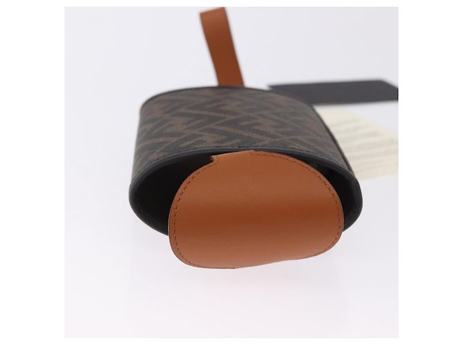 FENDI Zucca Canvas Drink Holder PVC Black Brown Auth 195995M - view 5