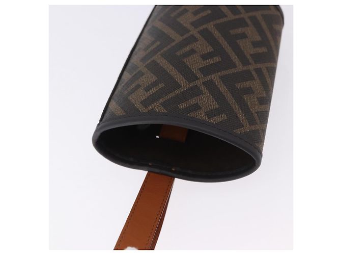 FENDI Zucca Canvas Drink Holder PVC Black Brown Auth 195995M - view 6