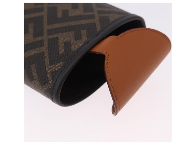 FENDI Zucca Canvas Drink Holder PVC Black Brown Auth 195995M - view 9