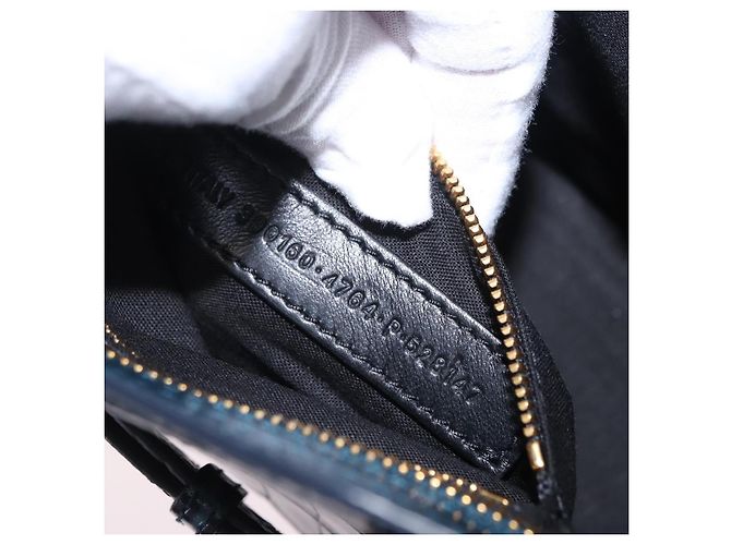 BALENCIAGA Classic Metallic Edge Mini City Leather 2way 390160 Auth 197318SAM Blu D'oro - vista 11