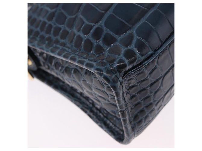 BALENCIAGA Classic Metallic Edge Mini City Leather 2way 390160 Auth 197318SAM Blu D'oro - vista 17