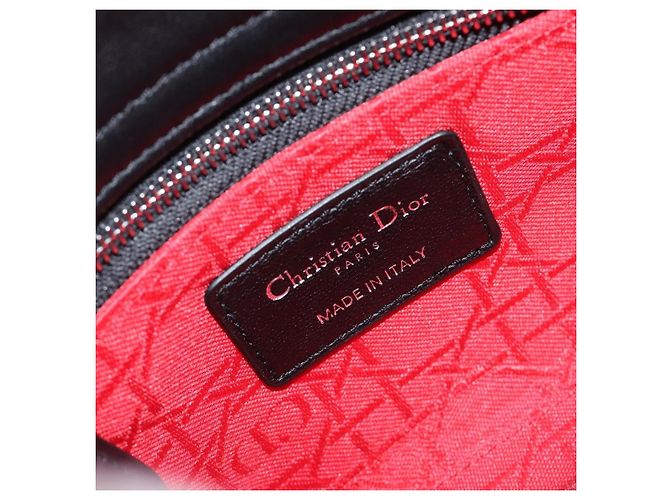 Borsa a mano Christian Dior Lady Dior in pelle d'agnello 2way Nero Argento Auth BA14814SM - vista 19