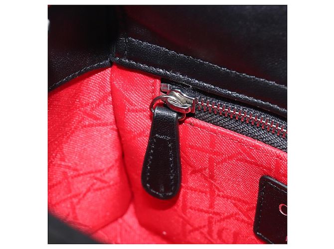 Borsa a mano Christian Dior Lady Dior in pelle d'agnello 2way Nero Argento Auth BA14814SM - vista 23