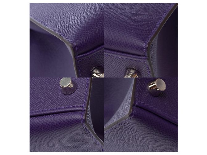 Hermès Borsa HERMES Kelly 28 in Pelle Violetta - 103871 Porpora - vista 12