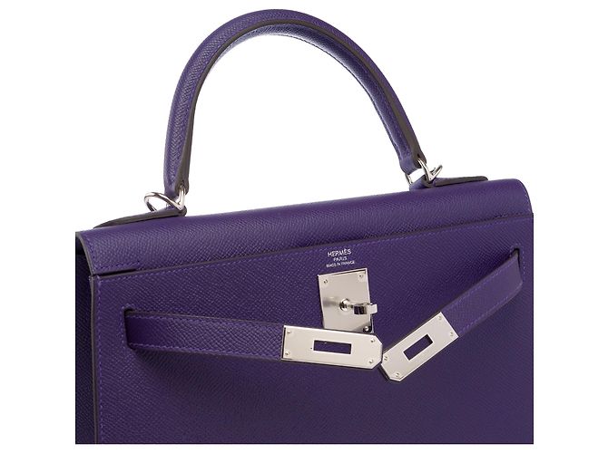 Hermès Borsa HERMES Kelly 28 in Pelle Violetta - 103871 Porpora - vista 7