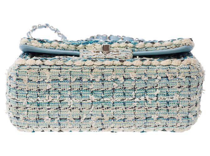 Borsa CHANEL Timeless/Classique in Tweed Blu - 103865 - vista 10