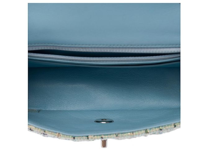 Borsa CHANEL Timeless/Classique in Tweed Blu - 103865 - vista 8