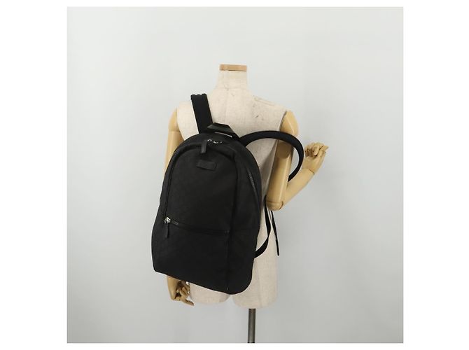 Zaino GUCCI GG Canvas Nero Argento 449181 Auth BA14948 - vista 25