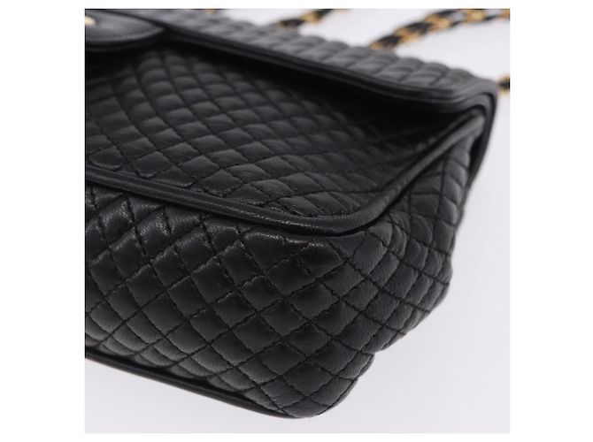 Borsa a tracolla con catena BALLY in pelle nera e oro Auth kk709A Nero D'oro - vista 15