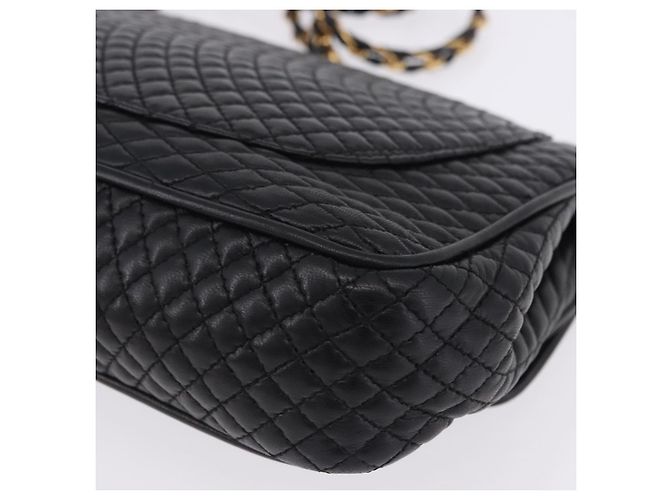 Borsa a tracolla con catena BALLY in pelle nera e oro Auth kk709A Nero D'oro - vista 17