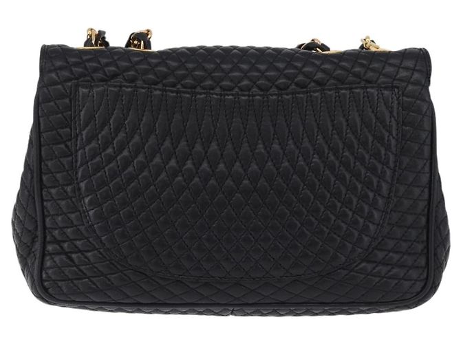 Borsa a tracolla con catena BALLY in pelle nera e oro Auth kk709A Nero D'oro - vista 2