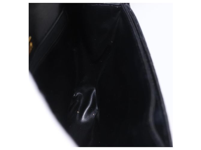 Borsa a tracolla con catena BALLY in pelle nera e oro Auth kk709A Nero D'oro - vista 21