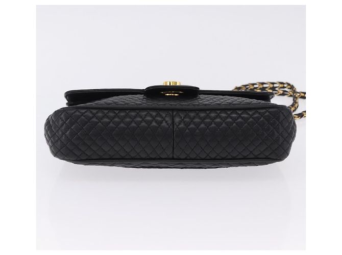 Borsa a tracolla con catena BALLY in pelle nera e oro Auth kk709A Nero D'oro - vista 5