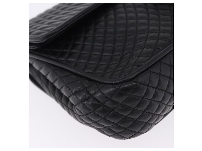 Borsa a tracolla con catena BALLY in pelle nera e oro Auth kk709A Nero D'oro - vista 8