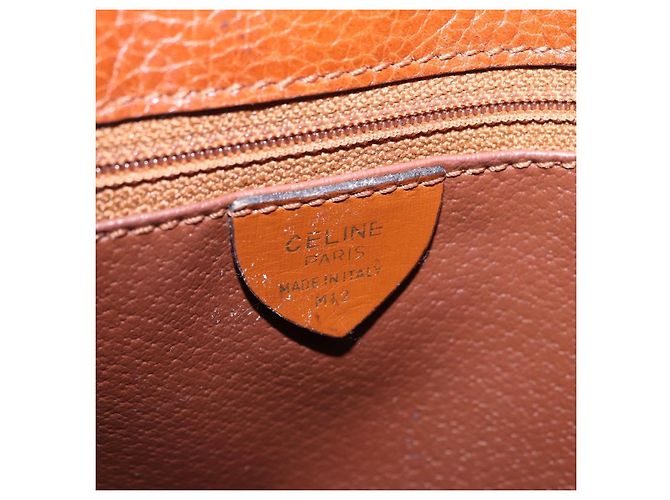 Céline Borsa a tracolla CELINE in pelle marrone e oro Auth 197663V D'oro - vista 12