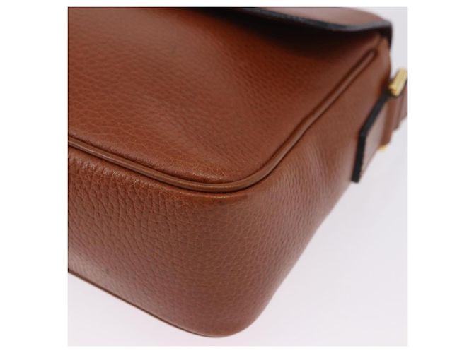 Céline Borsa a tracolla CELINE in pelle marrone e oro Auth 197663V D'oro - vista 14