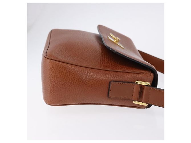 Céline Borsa a tracolla CELINE in pelle marrone e oro Auth 197663V D'oro - vista 4