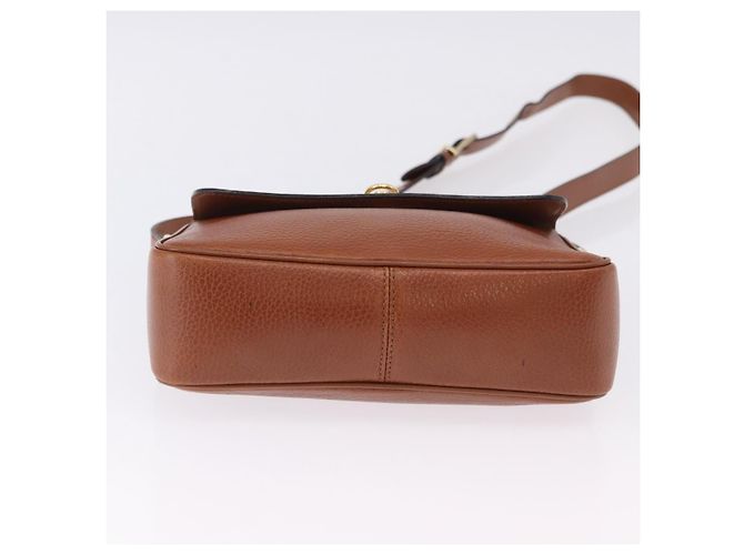 Céline Borsa a tracolla CELINE in pelle marrone e oro Auth 197663V D'oro - vista 6
