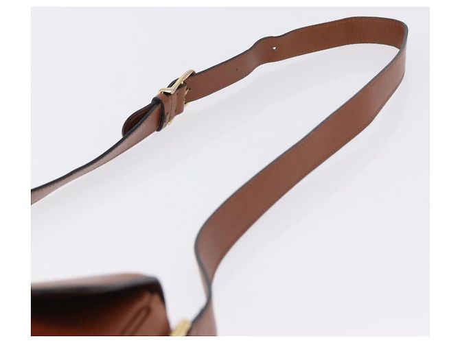 Céline Borsa a tracolla CELINE in pelle marrone e oro Auth 197663V D'oro - vista 9