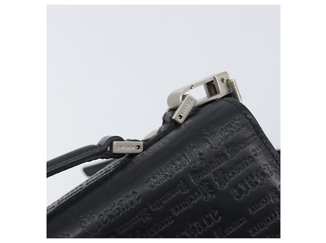 Borsa a mano VERSACE in pelle 2way Nero Argento Auth BA14829 - vista 10