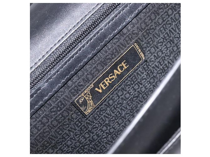 Borsa a mano VERSACE in pelle 2way Nero Argento Auth BA14829 - vista 21