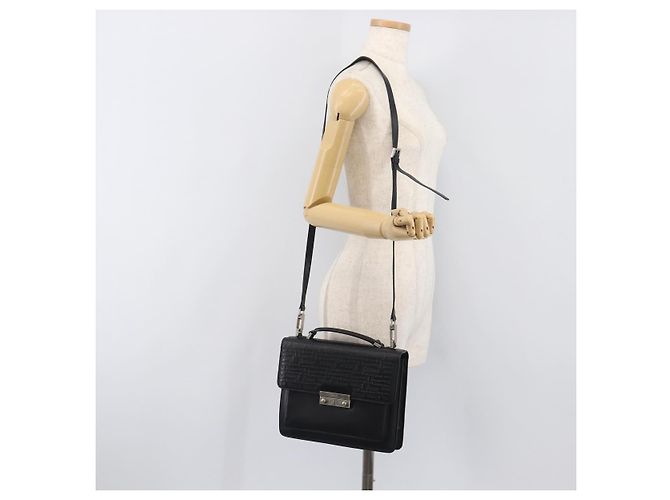 Borsa a mano VERSACE in pelle 2way Nero Argento Auth BA14829 - vista 26
