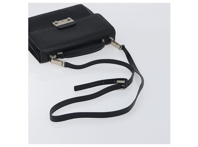 Borsa a mano VERSACE in pelle 2way Nero Argento Auth BA14829 - vista 8