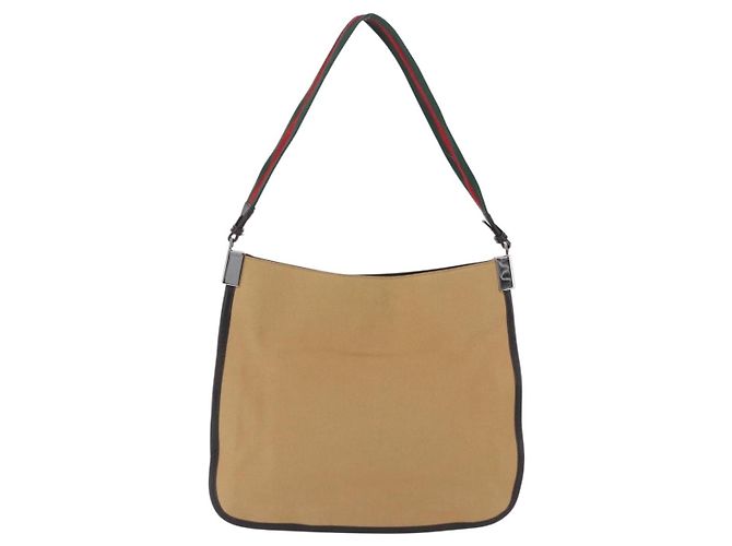 Borsa a tracolla GUCCI Web Sherry Line Canvas Beige Silver 001 4321 Auth 199680A Argento - vista 3
