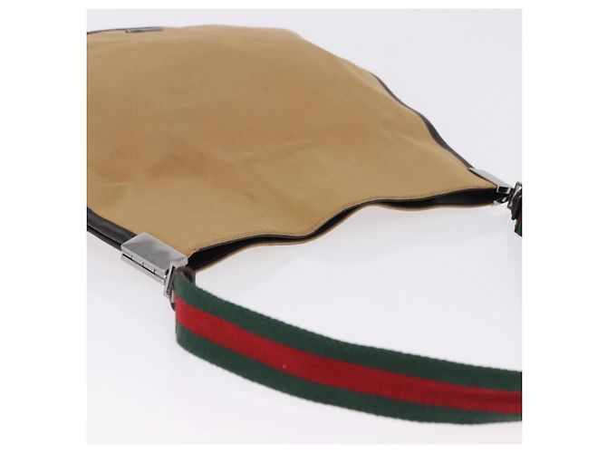Borsa a tracolla GUCCI Web Sherry Line Canvas Beige Silver 001 4321 Auth 199680A Argento - vista 6