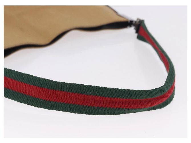 Borsa a tracolla GUCCI Web Sherry Line Canvas Beige Silver 001 4321 Auth 199680A Argento - vista 7