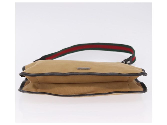 Borsa a tracolla GUCCI Web Sherry Line Canvas Beige Silver 001 4321 Auth 199680A Argento - vista 9