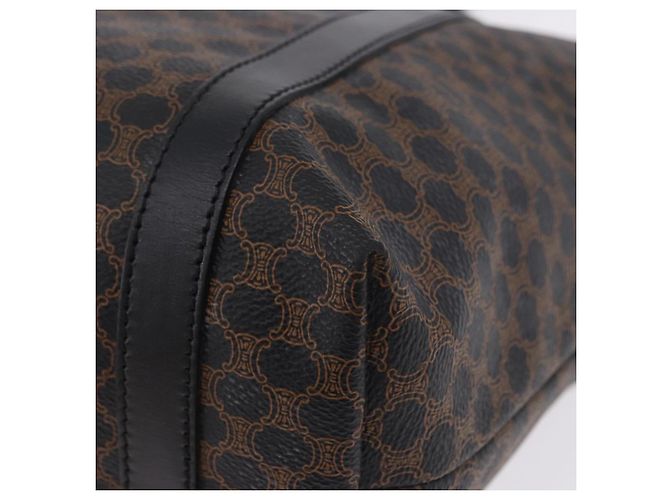 Céline Borsa a tracolla CELINE Macadam Canvas PVC Leather Black Gold Auth 197880V Nero D'oro - vista 15