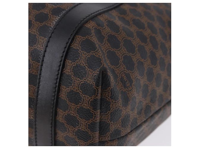 Céline Borsa a tracolla CELINE Macadam Canvas PVC Leather Black Gold Auth 197880V Nero D'oro - vista 17
