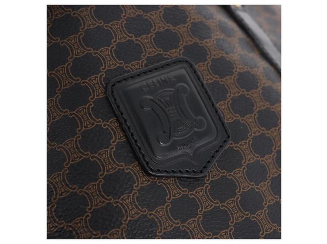 Céline Borsa a tracolla CELINE Macadam Canvas PVC Leather Black Gold Auth 197880V Nero D'oro - vista 18